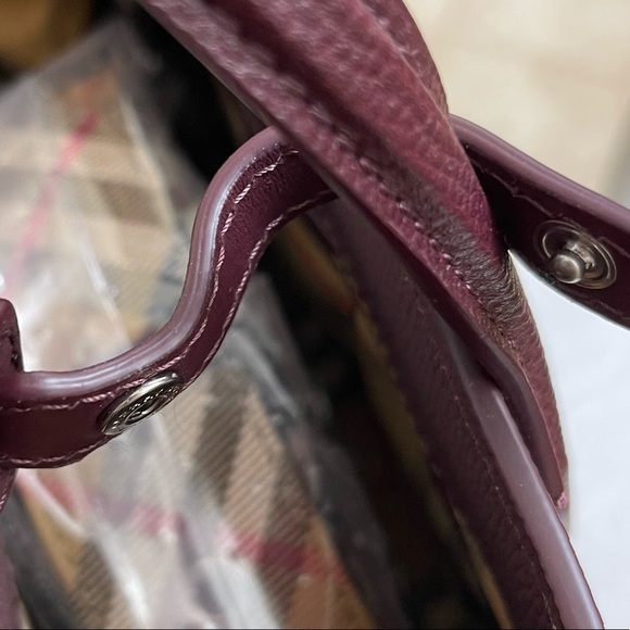 💕HP 💕SOLD ON ANOTHER PLATFORM NWT Burberry Mahogany Red Leather/Vintage Check - Picture 8 of 13
